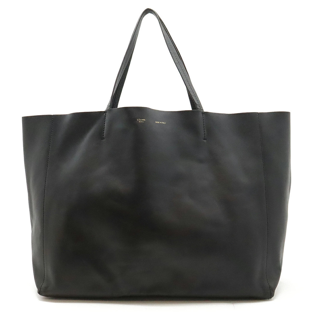 Celine Horizontal Cabas Tote Bag Shoulder Calf Leather Black